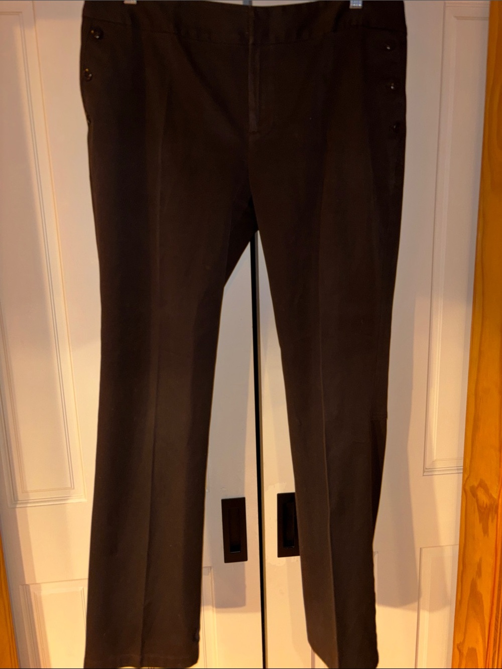 Dana Buchman Brown Women's Dress Pants with Side Button Detail
